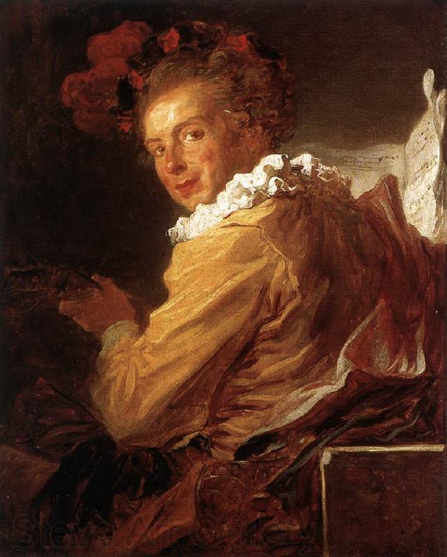 Jean Honore Fragonard Man Playing an Instrument